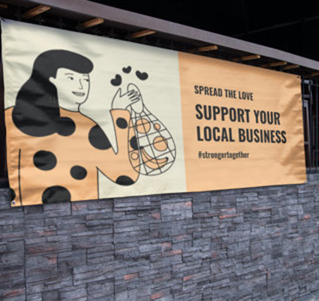 Horizontal Banner Hanging Outside